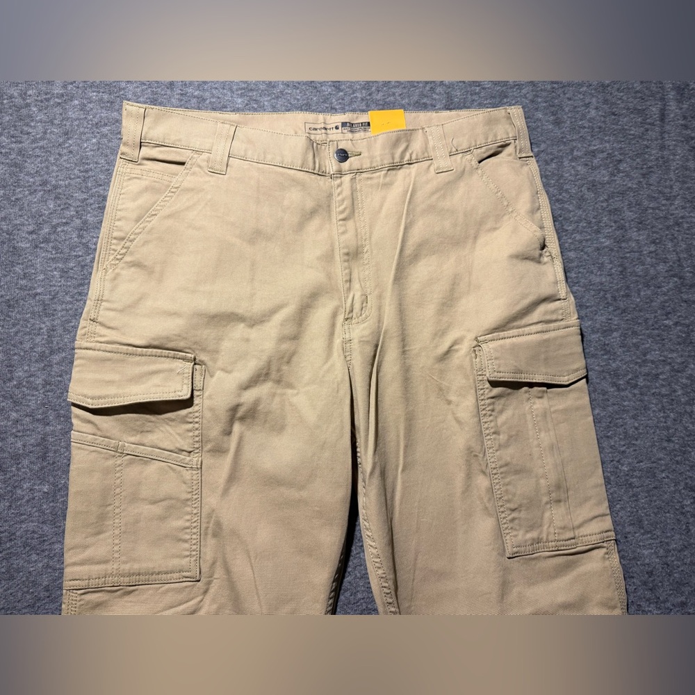 Carhartt Rugged Flex Canvas Cargo Work Pants Mens 38x36 brown Relaxed BN3574-M - Picture 2 of 13